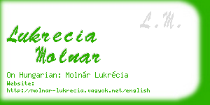 lukrecia molnar business card