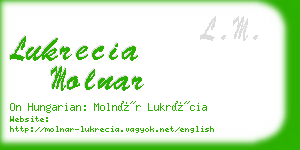 lukrecia molnar business card